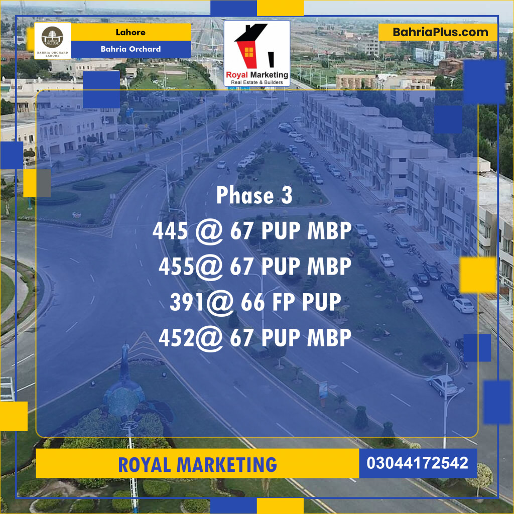 Residential Plot for Sale in Bahria Orchard, Lahore - (BP-140422)