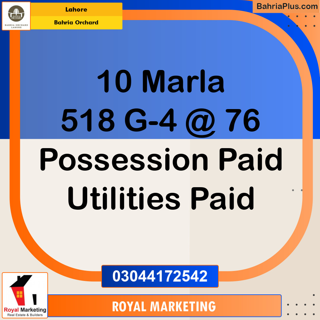 Residential Plot for Sale in Bahria Orchard, Lahore - (BP-140424)