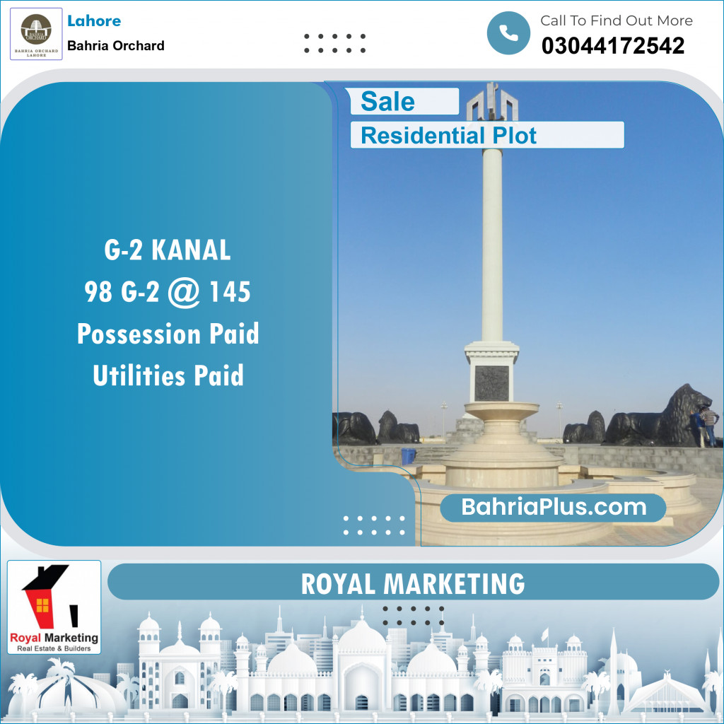 Residential Plot for Sale in Bahria Orchard, Lahore - (BP-140425)