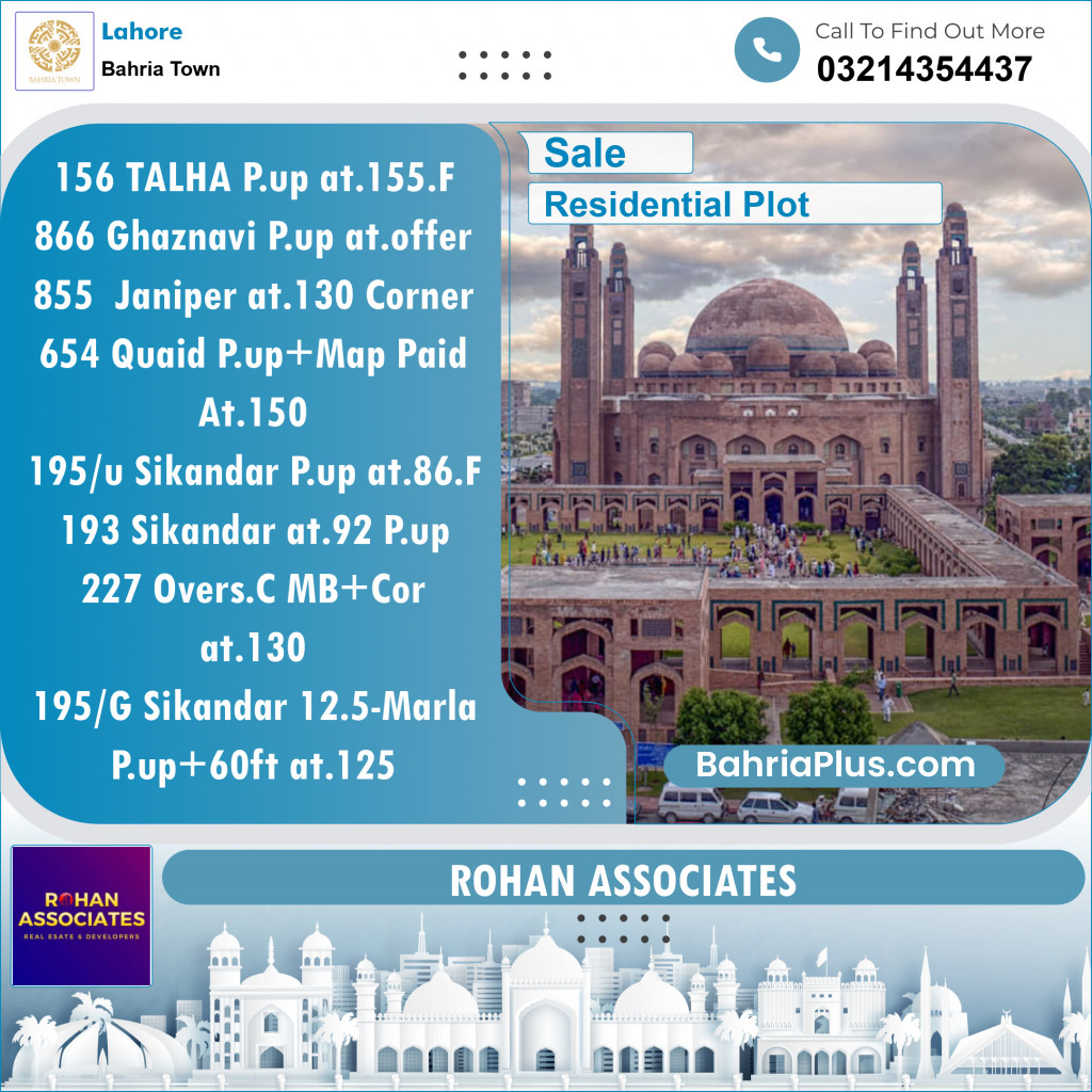 Residential Plot for Sale in Bahria Town, Lahore - (BP-140441)