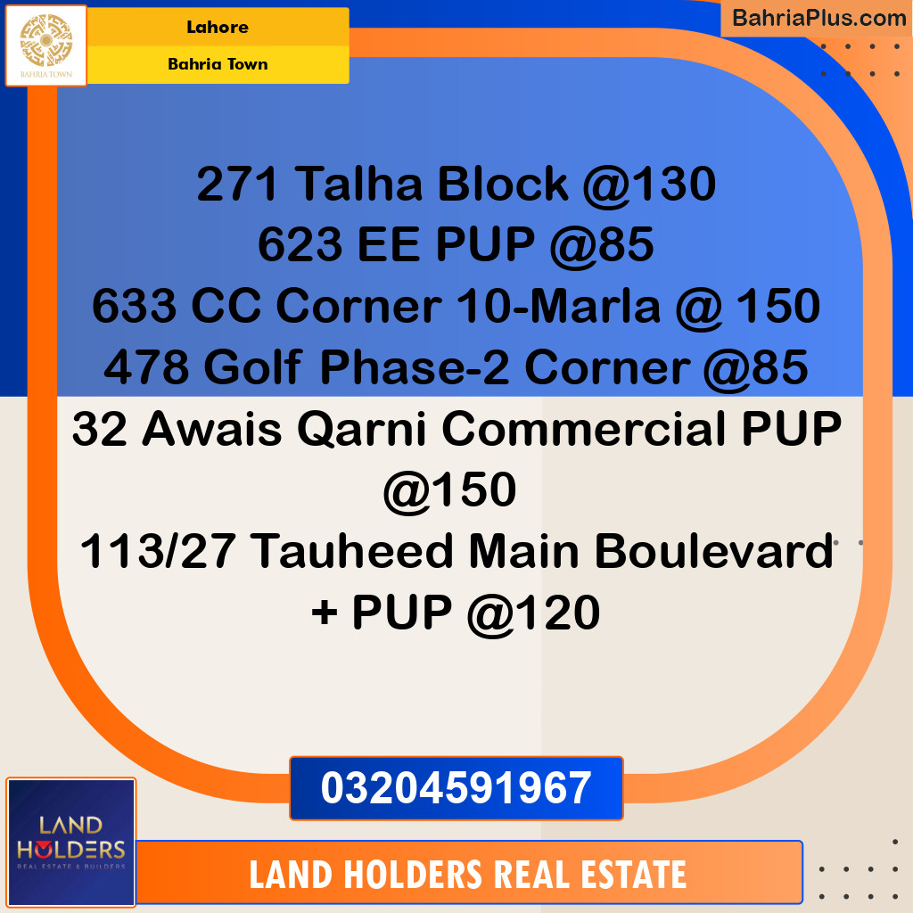 Residential Plot for Sale in Bahria Town, Lahore - (BP-140445)