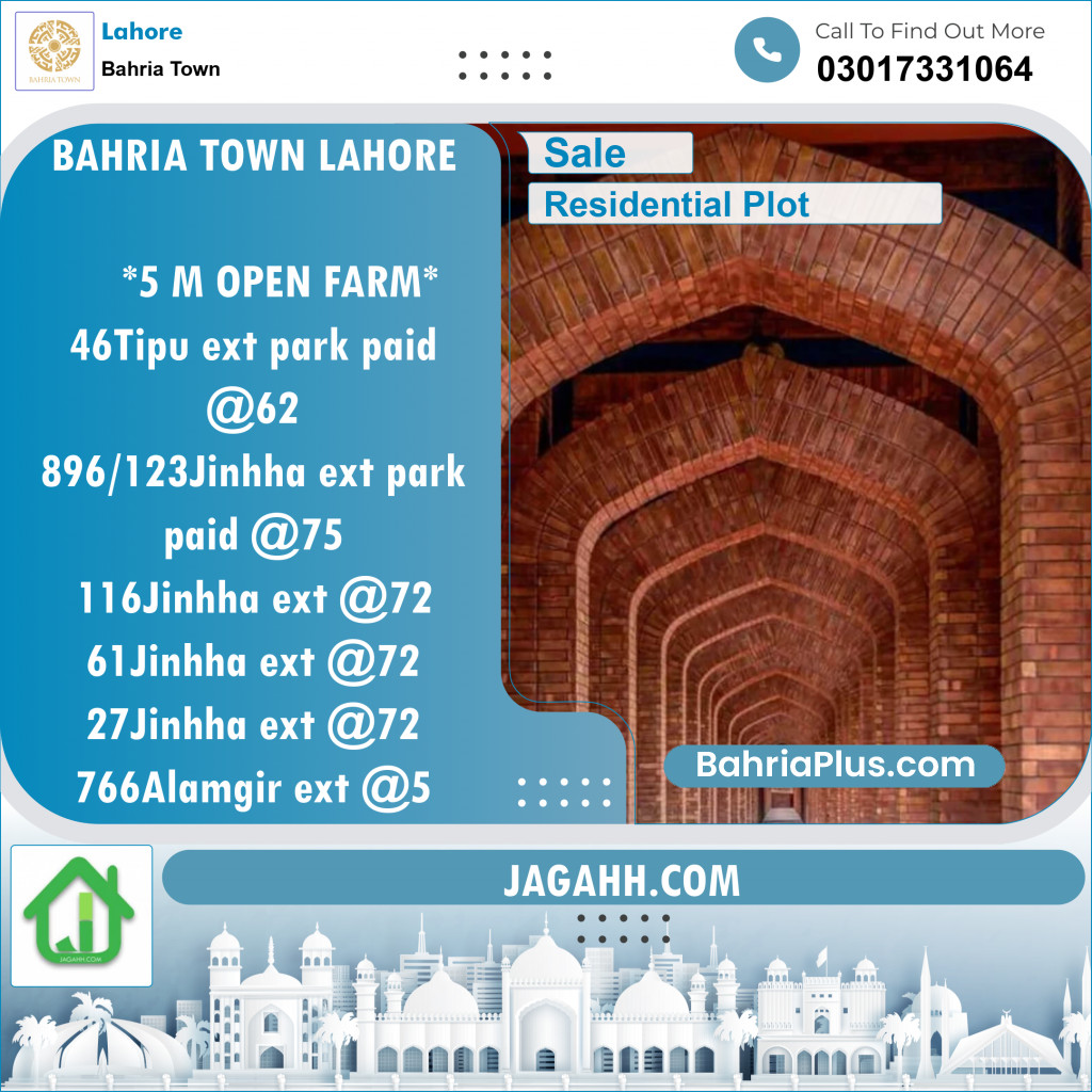 Residential Plot for Sale in Bahria Town, Lahore - (BP-140483)