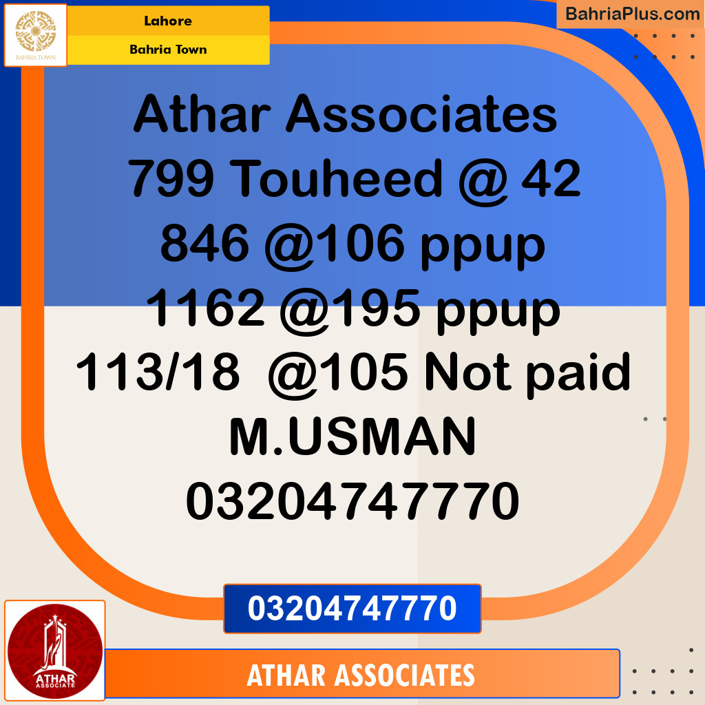 Residential Plot for Sale in Bahria Town, Lahore - (BP-140489)