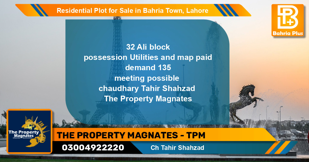 Residential Plot for Sale in Bahria Town, Lahore - (BP-140532)