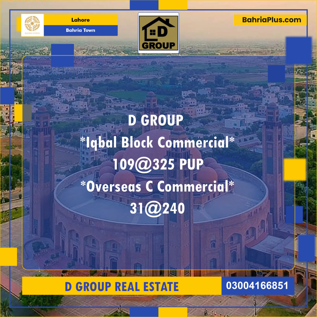 Commercial Plot for Sale in Bahria Town, Lahore - (BP-140538)