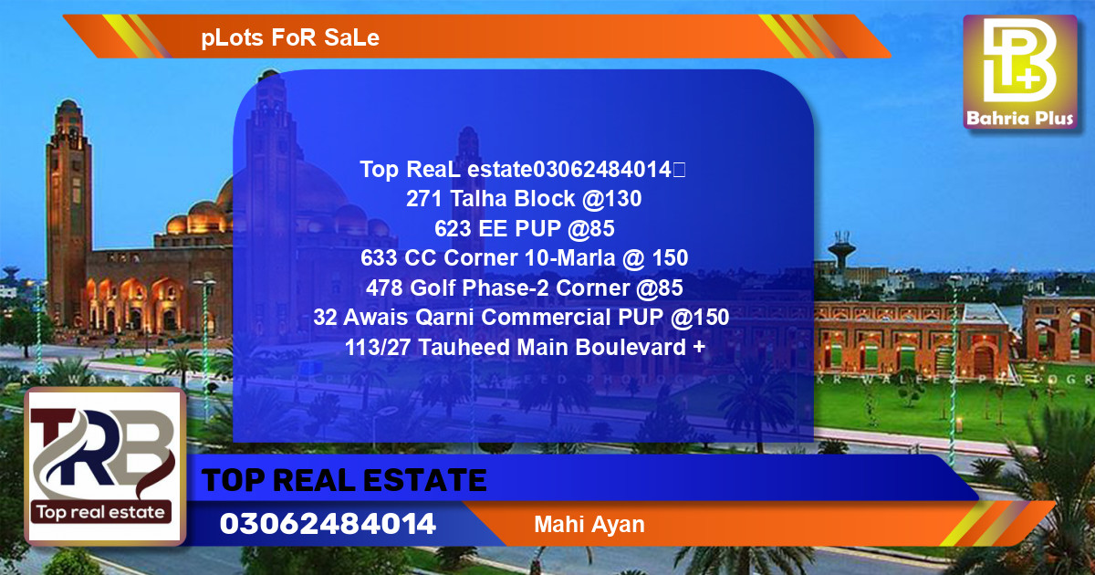 Residential Plot for Sale in Bahria Town, Lahore - (BP-140567)