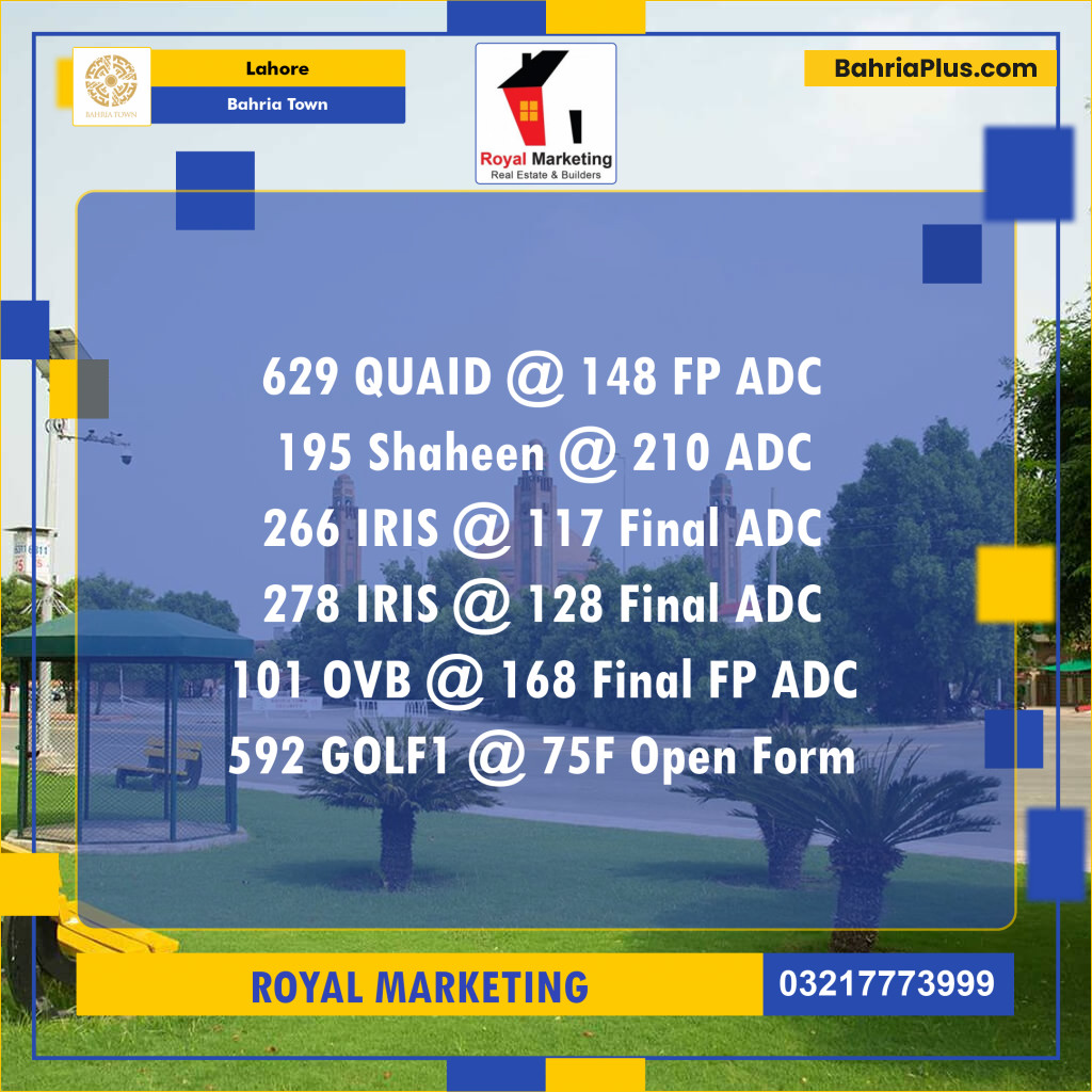 Residential Plot for Sale in Bahria Town, Lahore - (BP-140630)