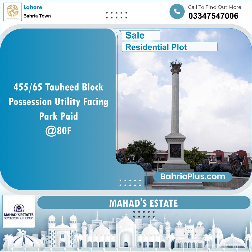 Residential Plot for Sale in Bahria Town, Lahore - (BP-140648)
