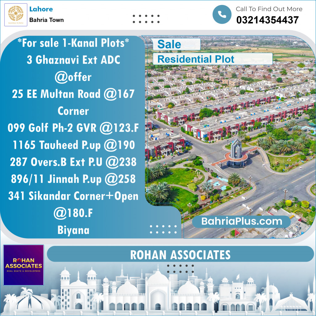 Residential Plot for Sale in Bahria Town, Lahore - (BP-140673)
