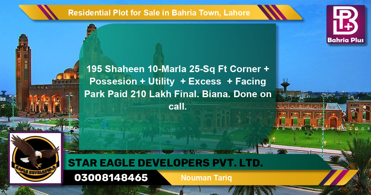 Residential Plot for Sale in Bahria Town, Lahore - (BP-140684)