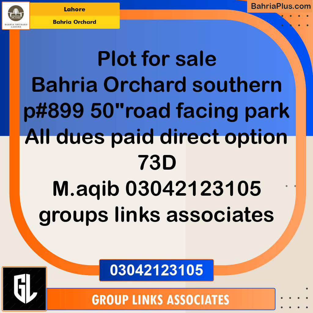 Residential Plot for Sale in Bahria Orchard, Lahore - (BP-140692)
