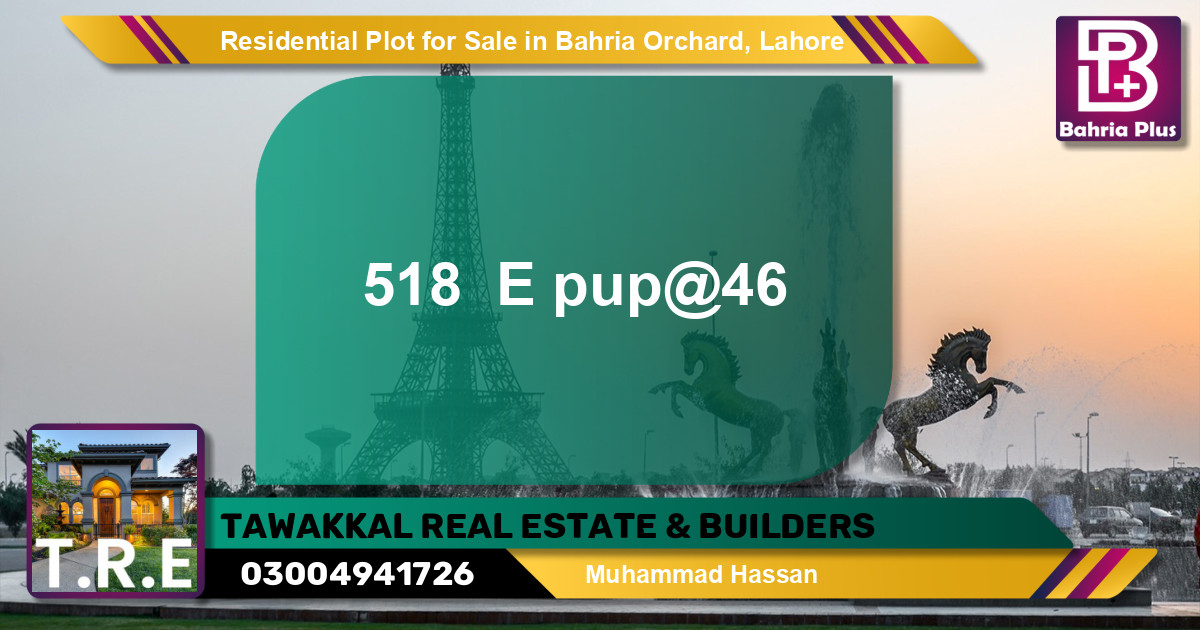 Residential Plot for Sale in Bahria Orchard, Lahore - (BP-140724)