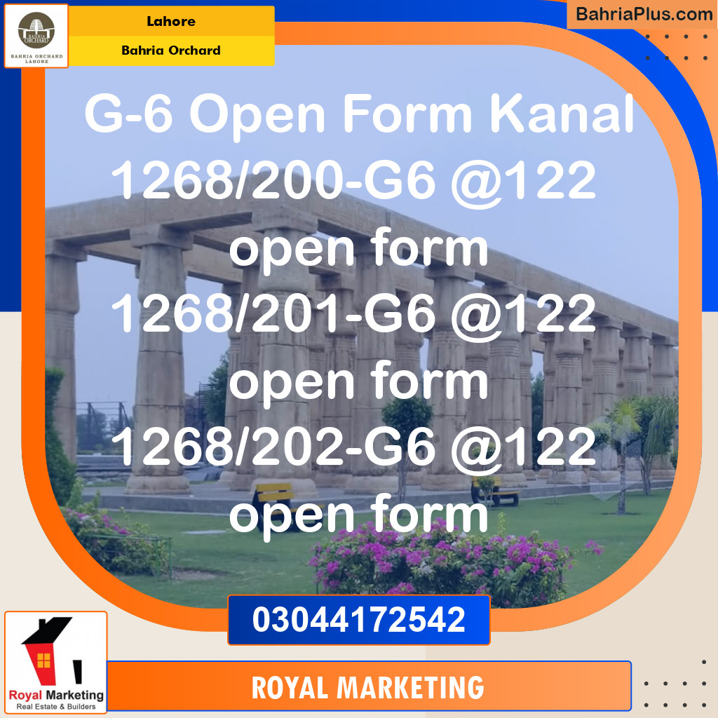 Residential Plot for Sale in Bahria Orchard, Lahore - (BP-140730)