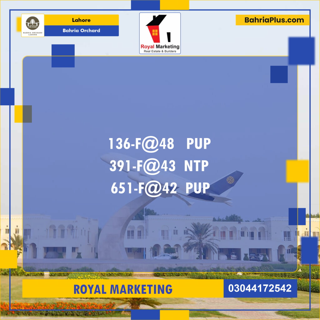 Residential Plot for Sale in Bahria Orchard, Lahore - (BP-140737)