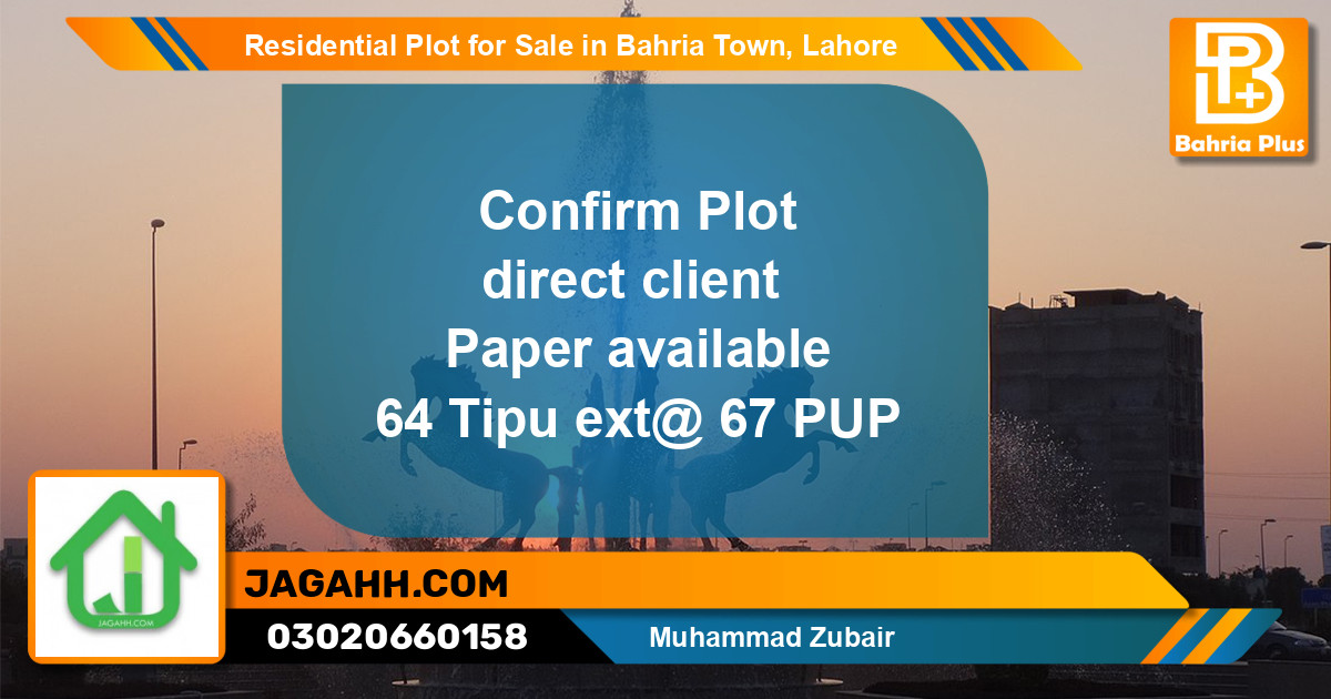 Residential Plot for Sale in Bahria Town, Lahore - (BP-140780)