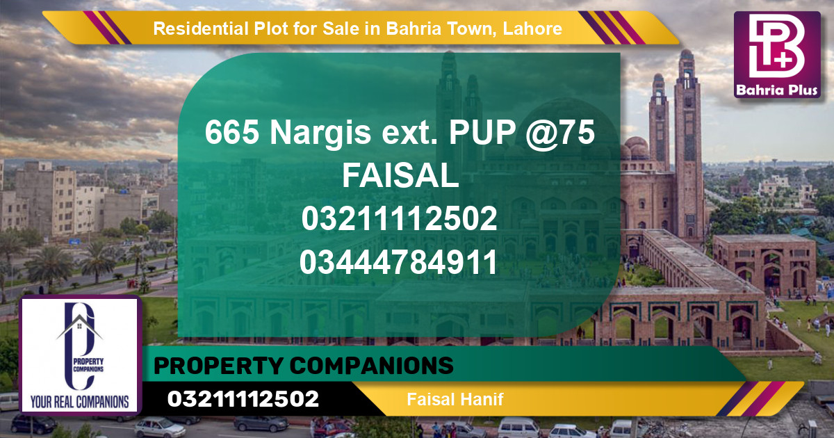 Residential Plot for Sale in Sector C - Nargis/Hussain Ext. -  Bahria Town, Lahore - (BP-140786)