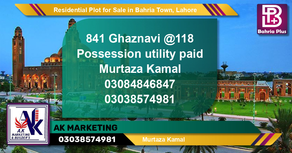 Residential Plot for Sale in Bahria Town, Lahore - (BP-140809)