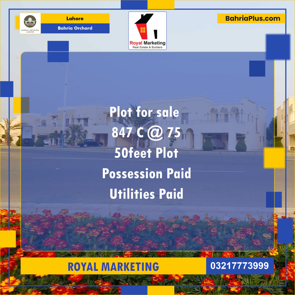 Residential Plot for Sale in Bahria Orchard, Lahore - (BP-140821)