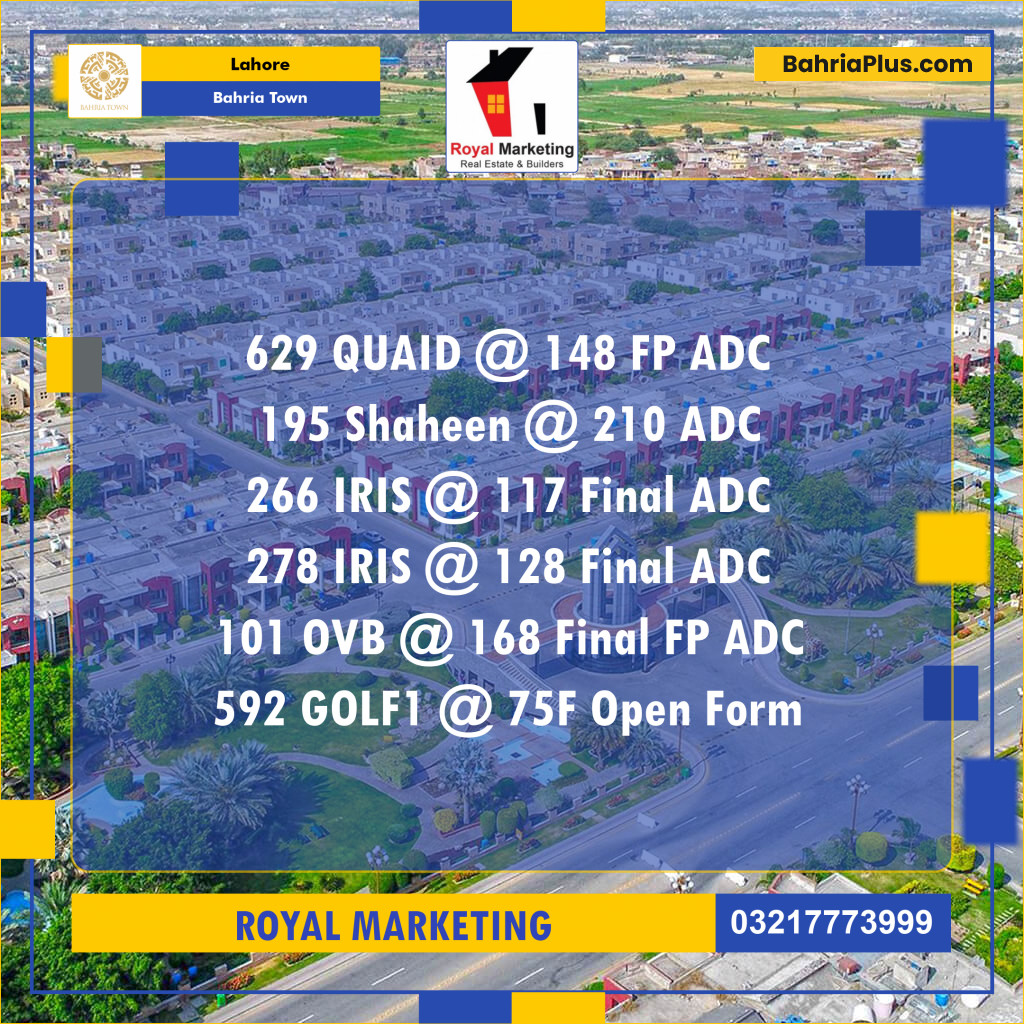 Residential Plot for Sale in Bahria Town, Lahore - (BP-140828)