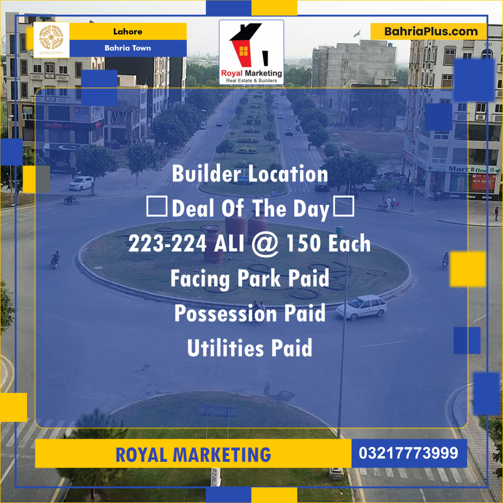 Residential Plot for Sale in Bahria Town, Lahore - (BP-140831)