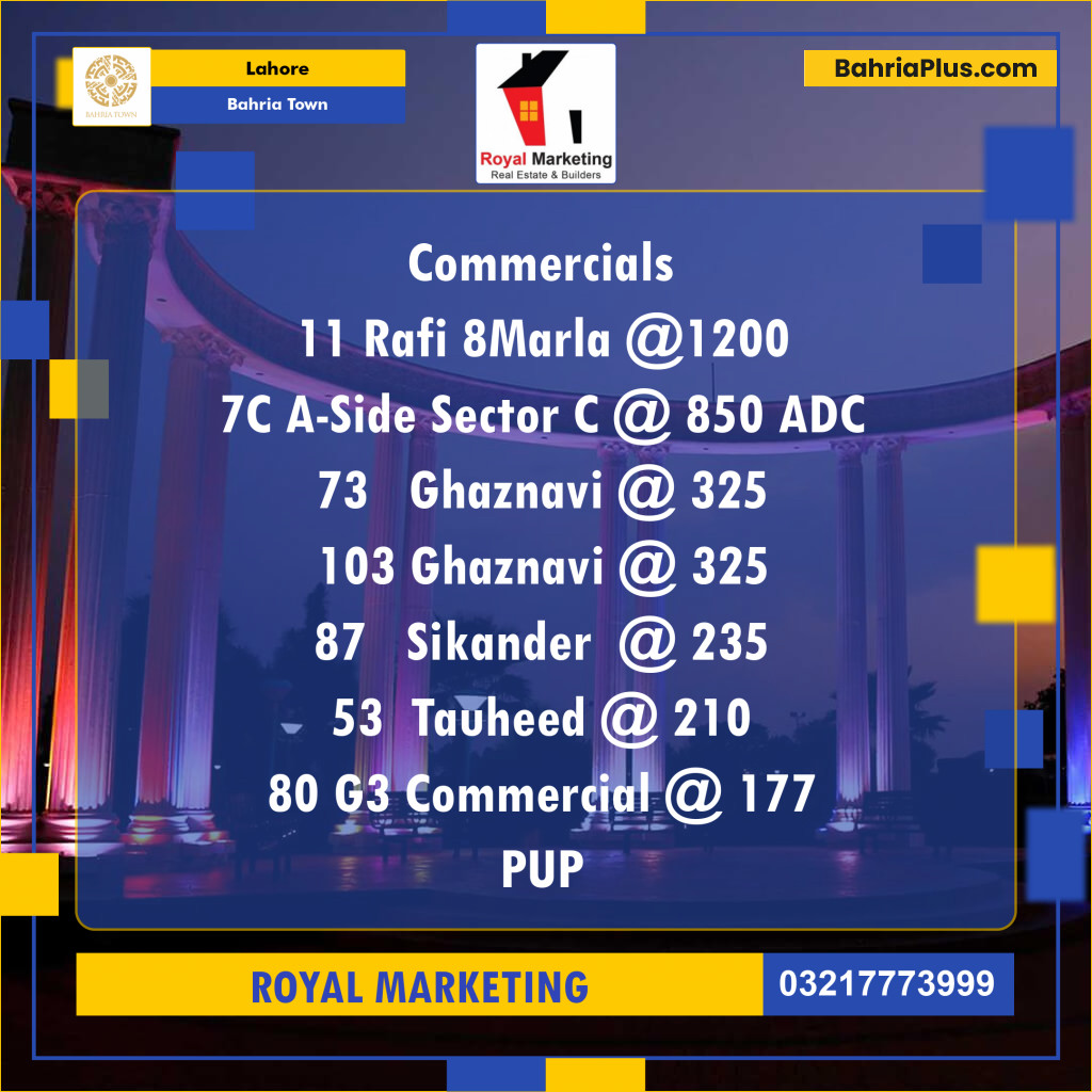 Commercial Plot for Sale in Bahria Town, Lahore - (BP-140836)