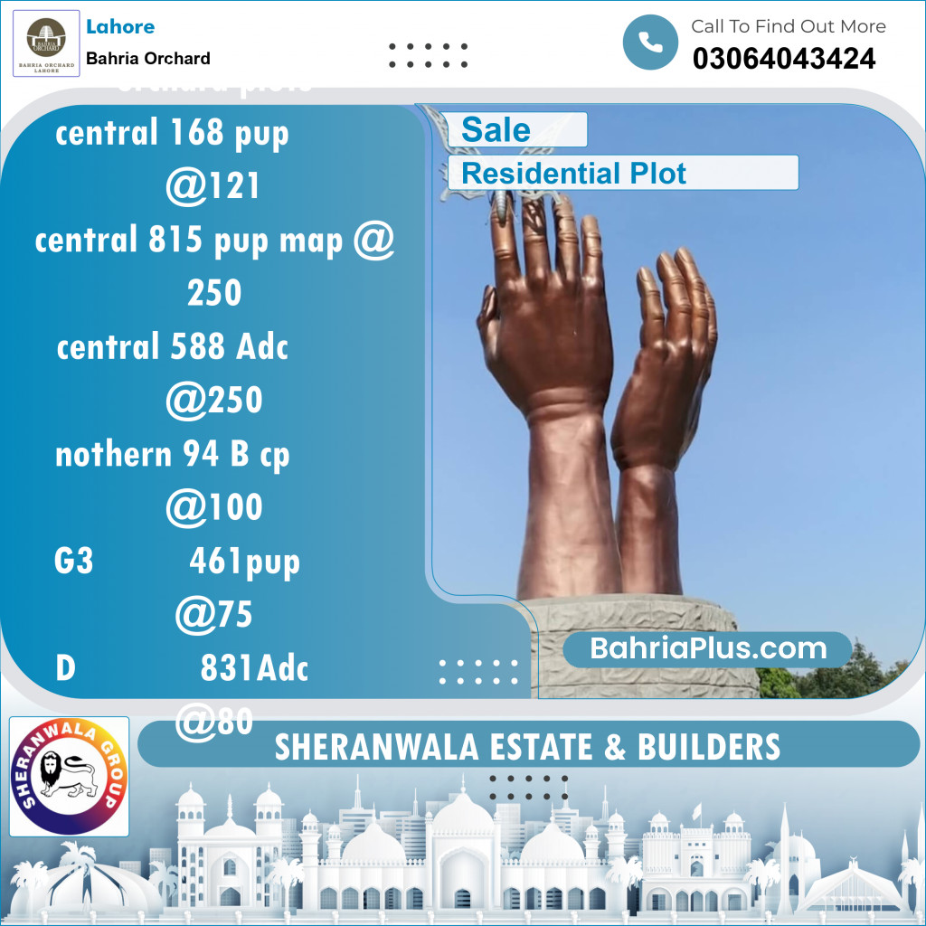 Residential Plot for Sale in Bahria Orchard, Lahore - (BP-140894)