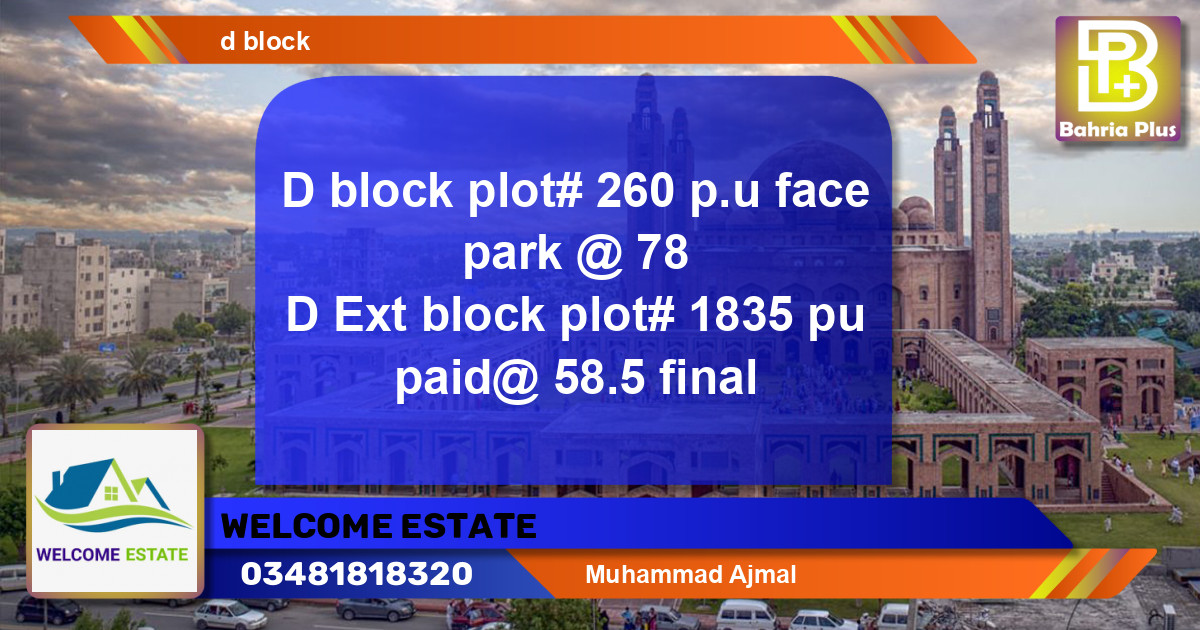 Residential Plot for Sale in Bahria Orchard, Lahore - (BP-140962)