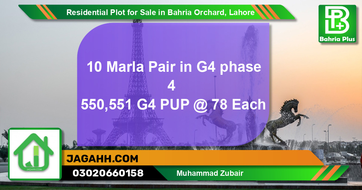 Residential Plot for Sale in Bahria Orchard, Lahore - (BP-140977)