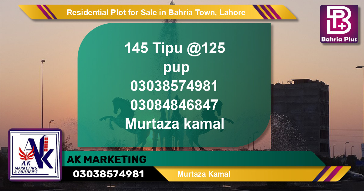 Residential Plot for Sale in Bahria Town, Lahore - (BP-140982)