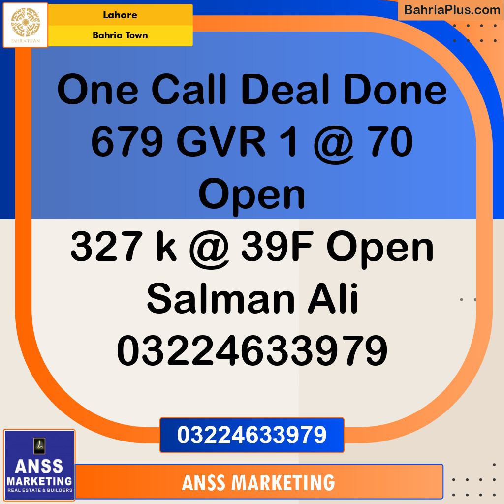 Residential Plot for Sale in Golf Phase 1 -  Bahria Town, Lahore - (BP-140987)