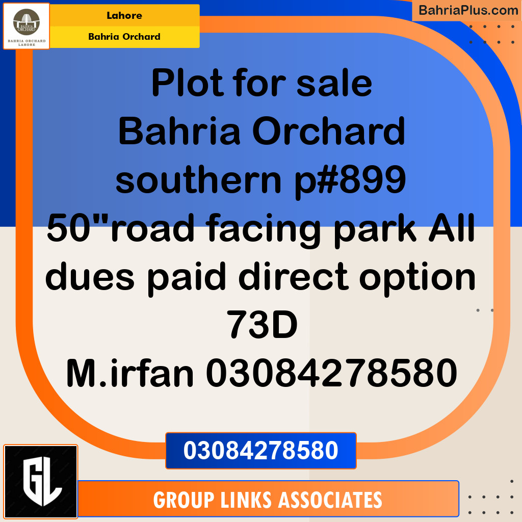Residential Plot for Sale in Bahria Orchard, Lahore - (BP-141021)