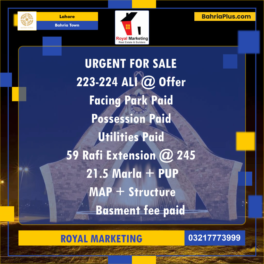 Residential Plot for Sale in Bahria Town, Lahore - (BP-141062)