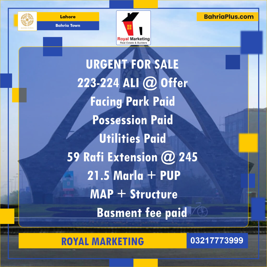 Residential Plot for Sale in Bahria Town, Lahore - (BP-141090)