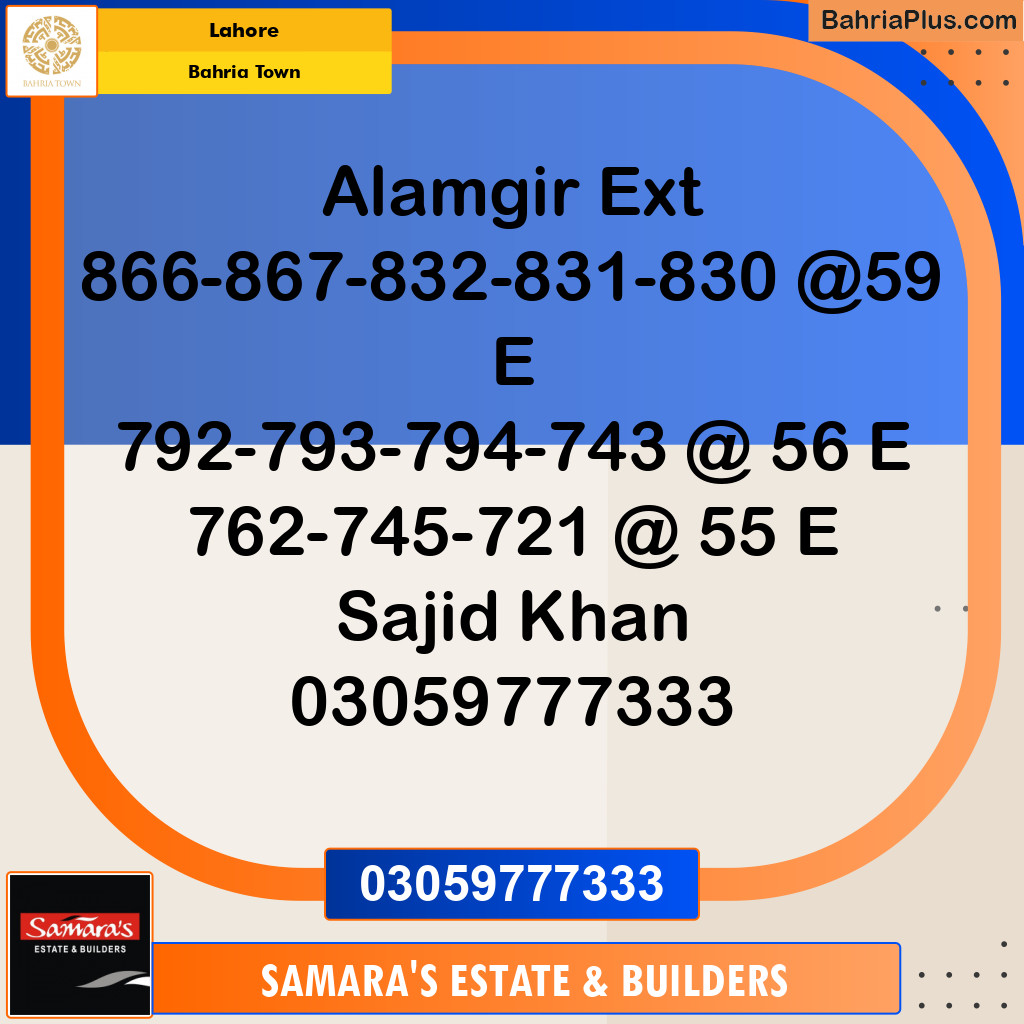 Residential Plot for Sale in Sector F - Alamgir Block -  Bahria Town, Lahore - (BP-141122)