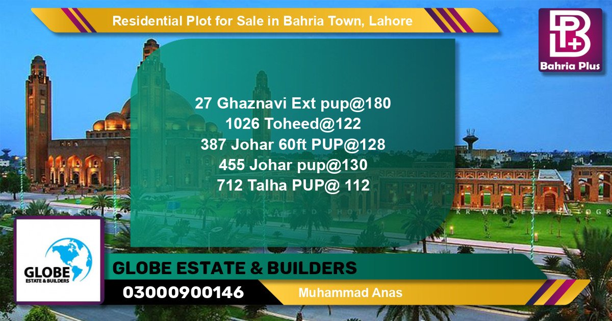 Residential Plot for Sale in Bahria Town, Lahore - (BP-141157)