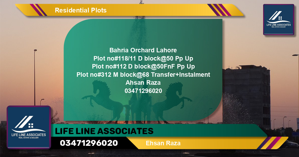 Residential Plot for Sale in Bahria Orchard, Lahore - (BP-141165)