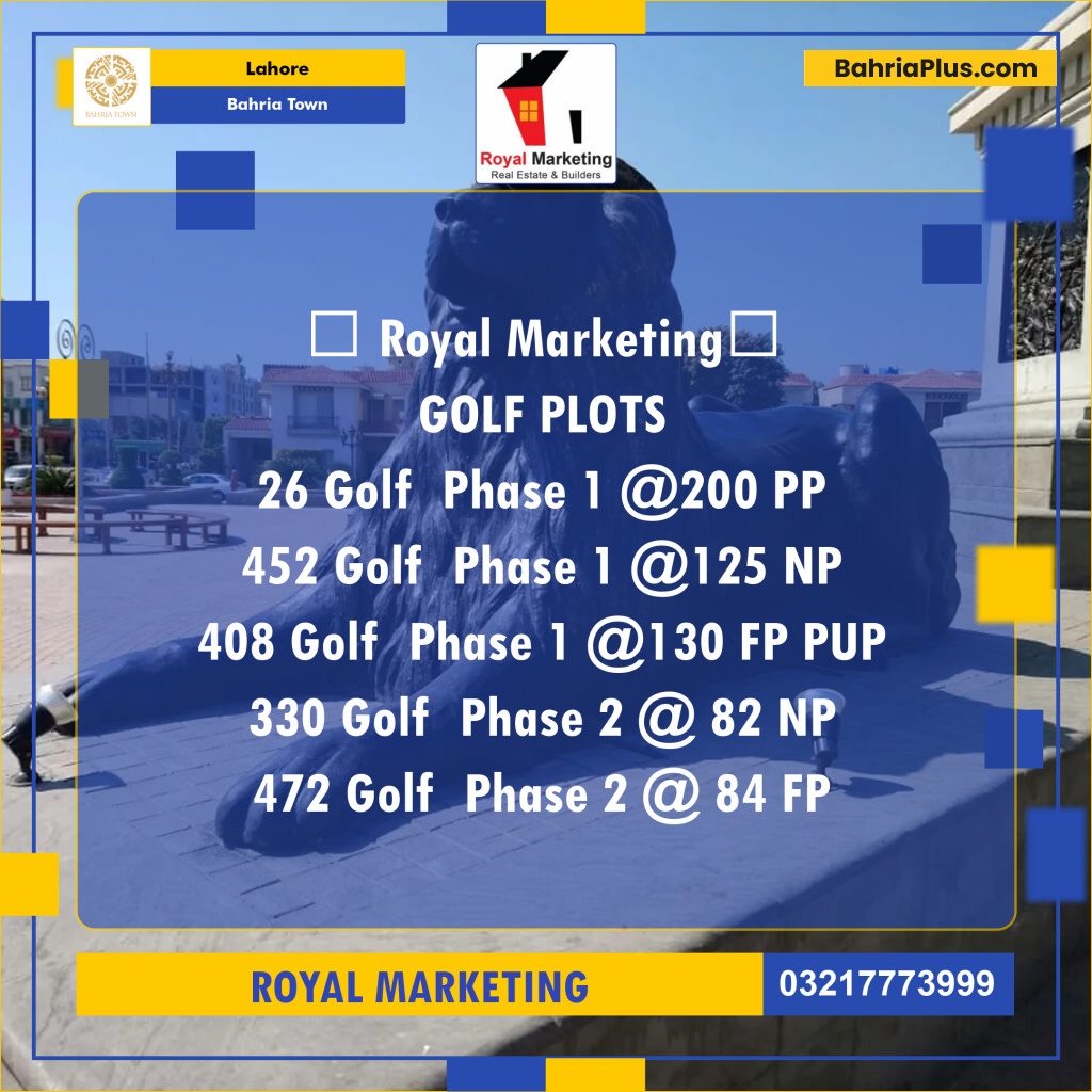 Residential Plot for Sale in Bahria Town, Lahore - (BP-141247)