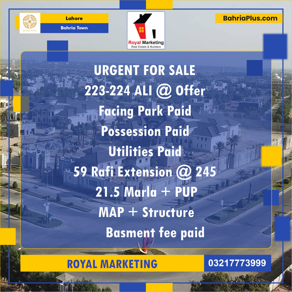 Residential Plot for Sale in Bahria Town, Lahore - (BP-141252)