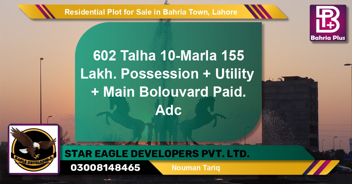 Residential Plot for Sale in Bahria Town, Lahore - (BP-141257)