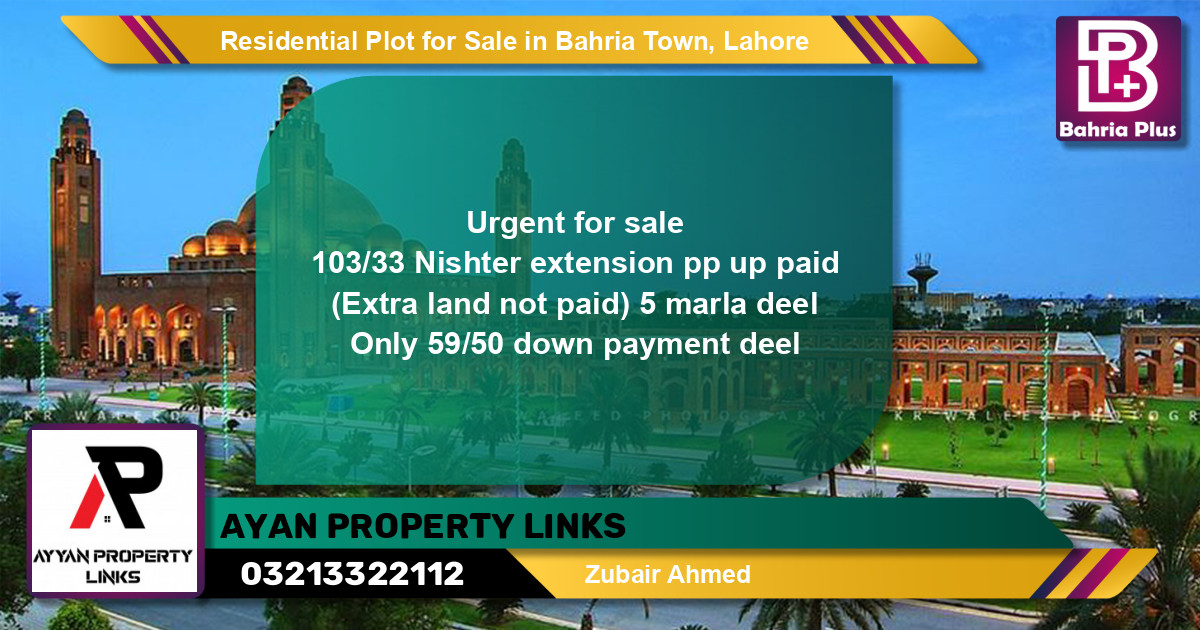 Residential Plot for Sale in Bahria Town, Lahore - (BP-141279)
