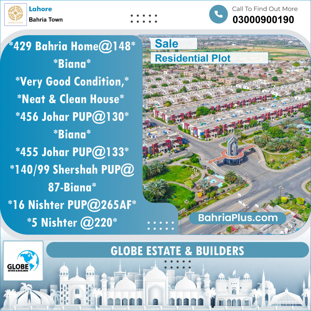 Residential Plot for Sale in Bahria Town, Lahore - (BP-141297)