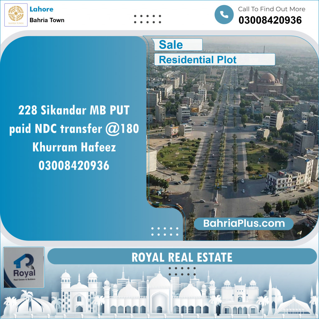 Residential Plot for Sale in Bahria Town, Lahore - (BP-141324)