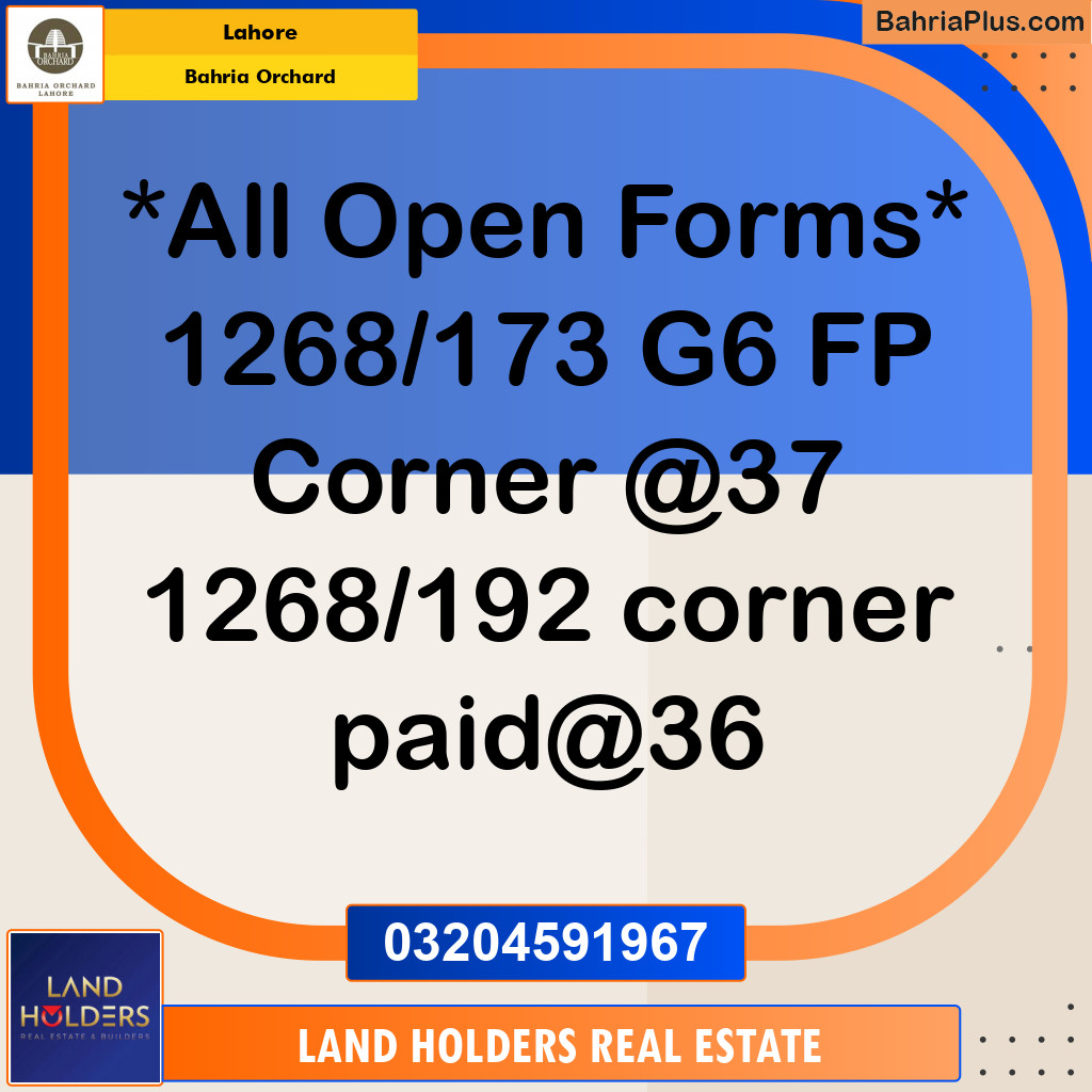 Residential Plot for Sale in Bahria Orchard, Lahore - (BP-141343)