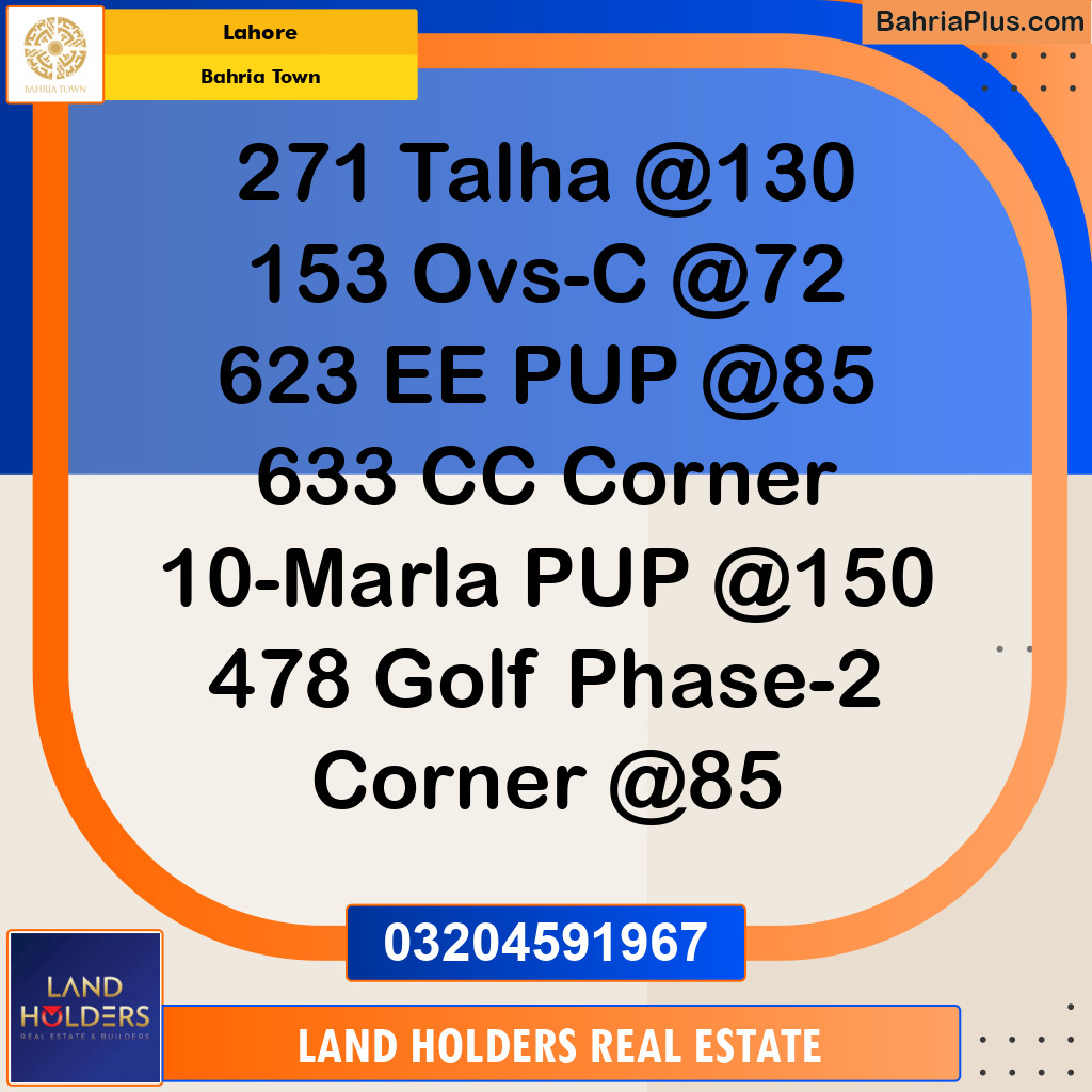Residential Plot for Sale in Bahria Town, Lahore - (BP-141346)