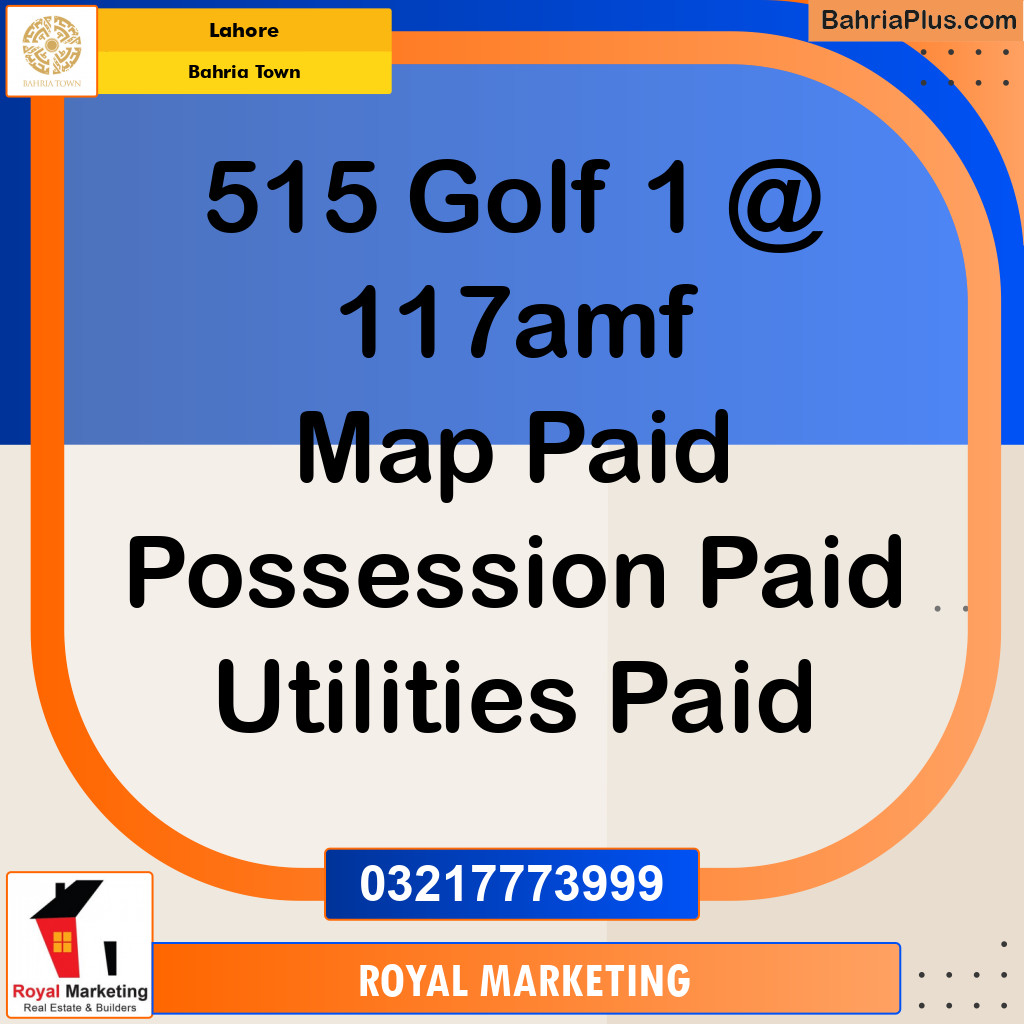 Residential Plot for Sale in Bahria Town, Lahore - (BP-141375)