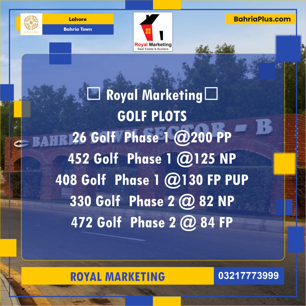 Residential Plot for Sale in Bahria Town, Lahore - (BP-141383)
