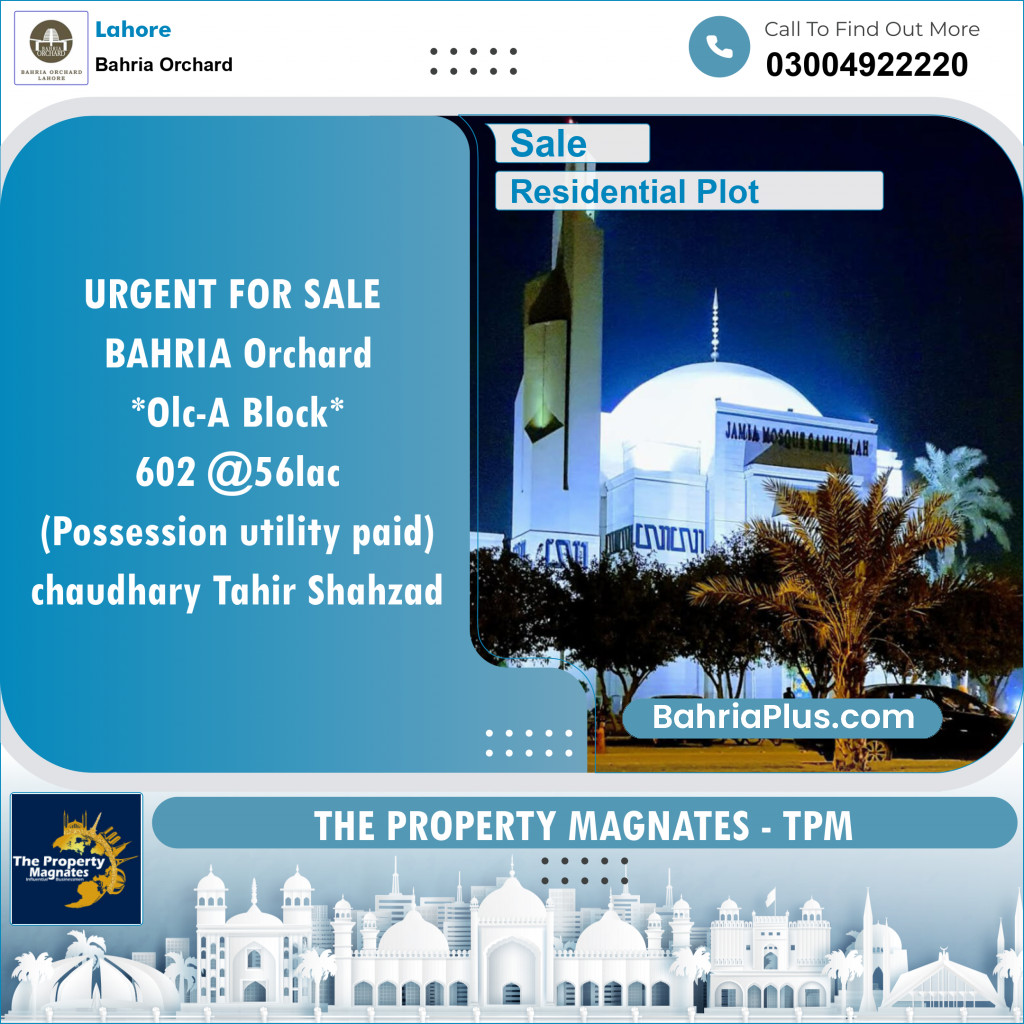 Residential Plot for Sale in Bahria Orchard, Lahore - (BP-141401)