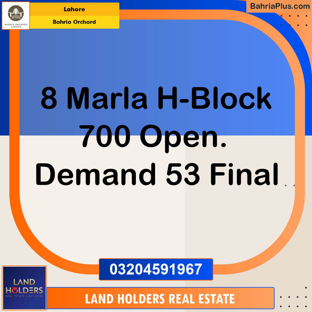 Residential Plot for Sale in Bahria Orchard, Lahore - (BP-141434)