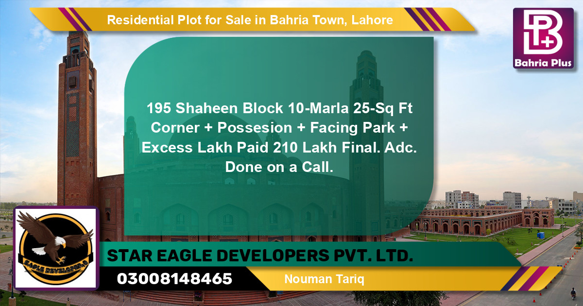 Residential Plot for Sale in Bahria Town, Lahore - (BP-141443)