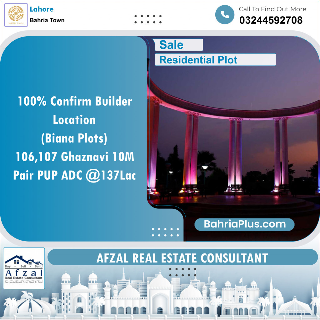 Residential Plot for Sale in Bahria Town, Lahore - (BP-141462)